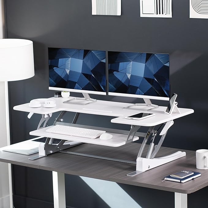 VIVO 48 inch Height Adjustable Large Stand Up Desk Converter, V Series - Image 2