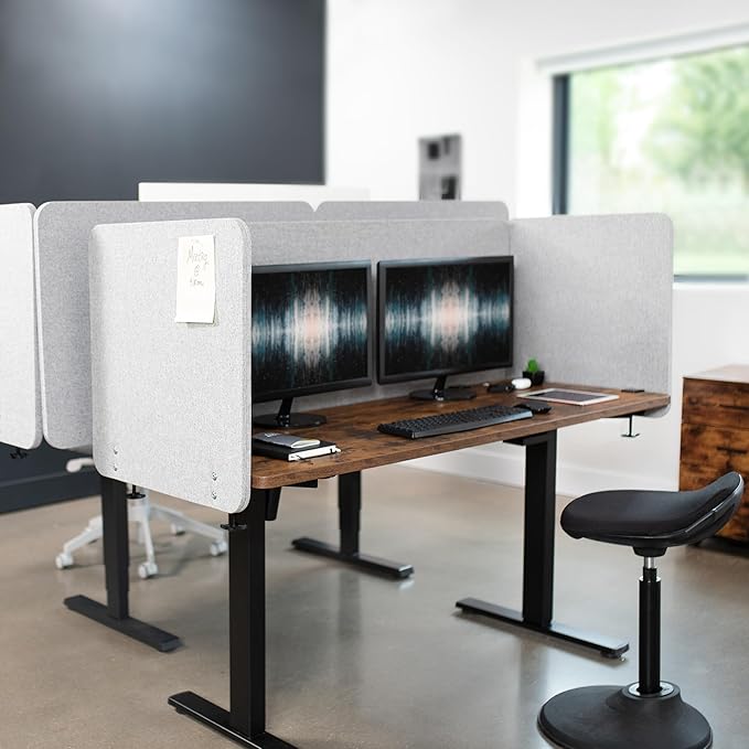 VIVO Clamp-on/Screw-on 60 x 24 inch Privacy Panel, Sound Absorbing Cubicle Desk - Image 7