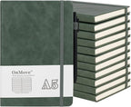OnMove Notebooks Journal for Women Men 12 Pack Bulk Leather Hardcover by OnMove