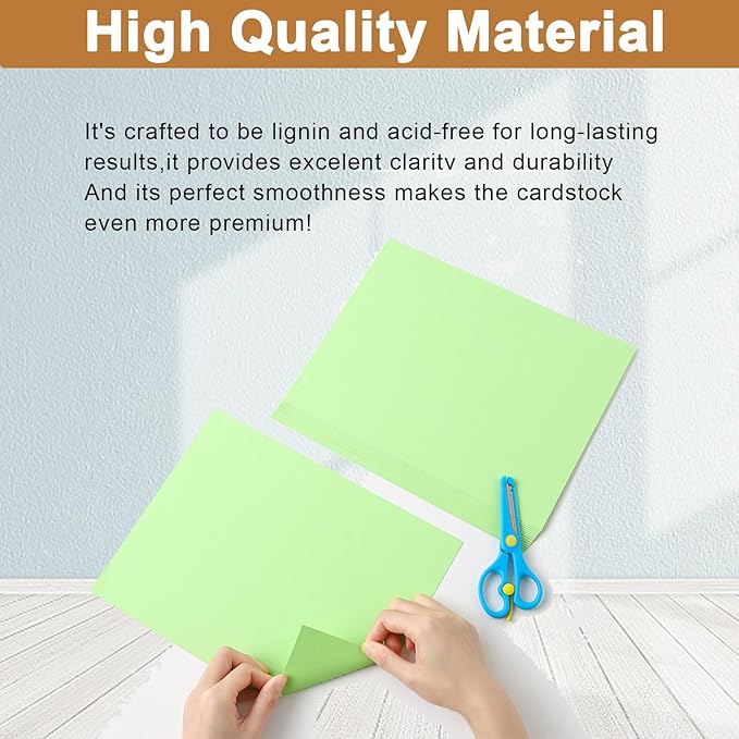 Silunkia 100 Sheets Light Green Cardstock 8.5 x 11 Certificates Paper, - Image 4