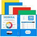 Two Pocket Folder, HERKKA 100 Pack 2 Pocket Folders