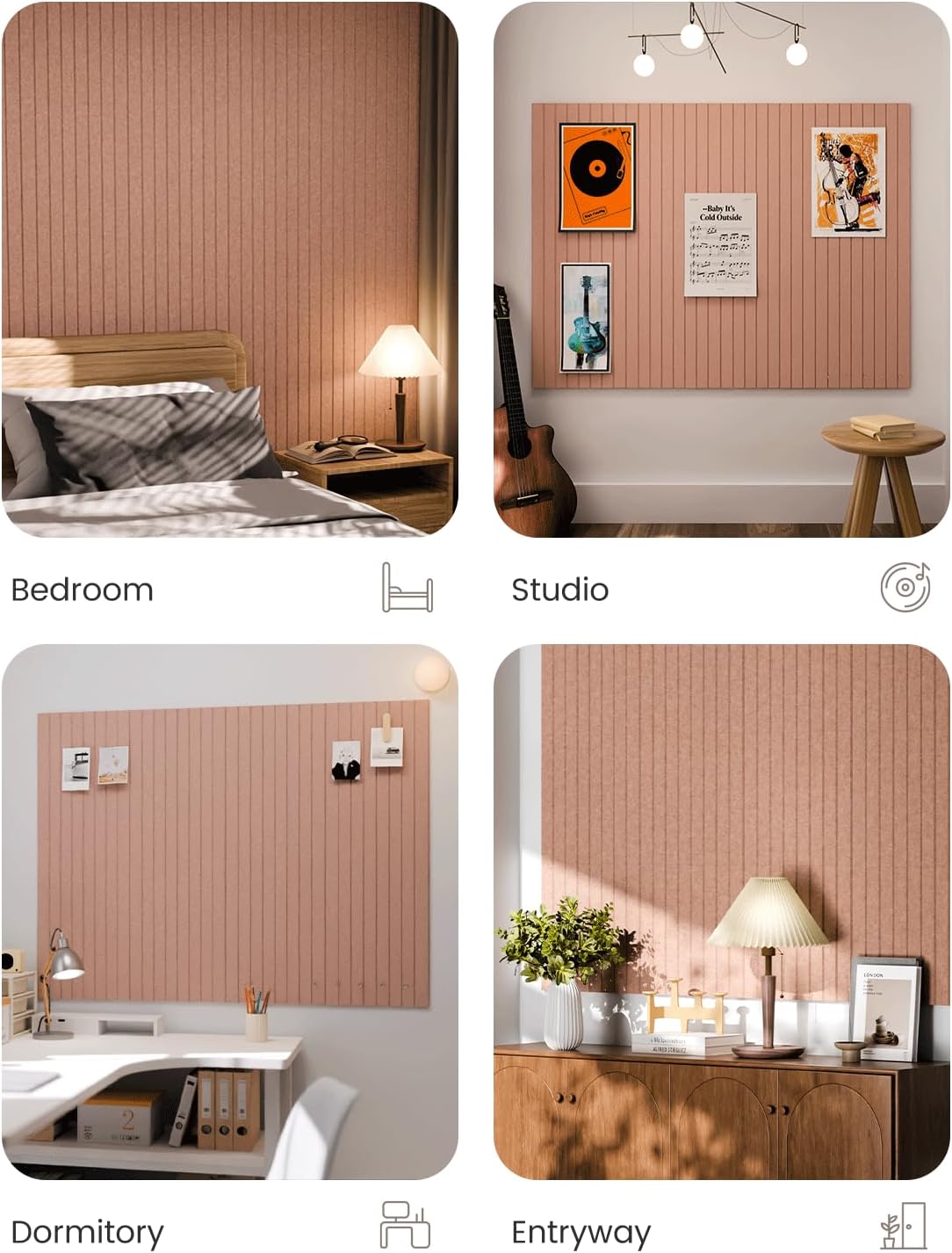 Fluxynara Felt Bulletin Board & Cork Board Alternative 48'' x 36&...