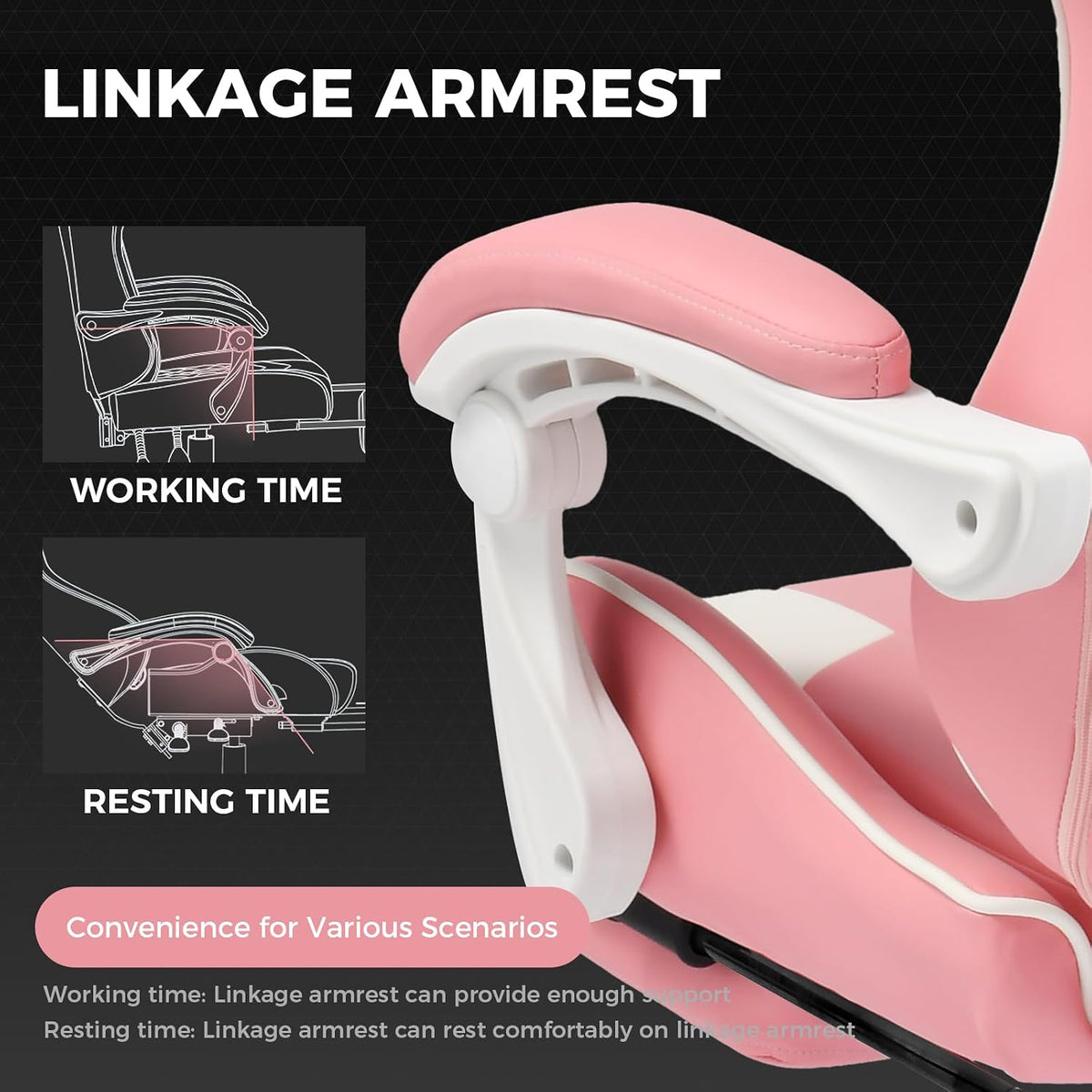 GTPLAYER Gaming Chair, Computer Chair with Footrest and Lumbar Support, Heigh...