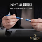 Scriveiner Luxury EDC Fountain Pen, Stunning Matt Blue Pocket Pen, Chrome Finish - Image 8