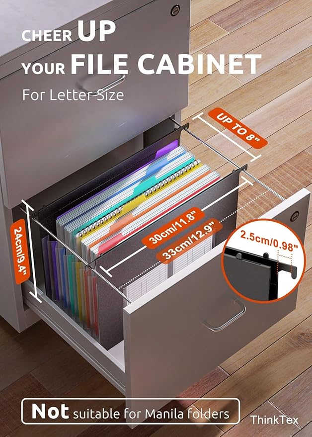ThinkTex Plastic Expanding Hanging File Folders, 7 Innovative 1.2/'' Accordian - Image 2