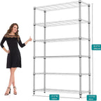 M MZG 6 Tiers Shelf 2100 lbs Steel Storage Shelving Utility Shelving Unit Steel - Image 3