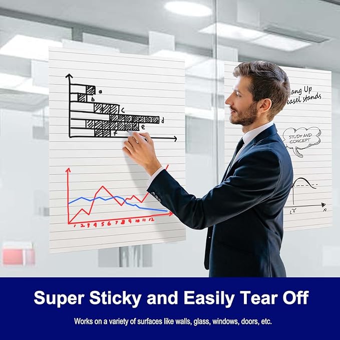 Comix Lined Sticky Easel Pad, 25 x 30 Inches Flip Chart Paper - Image 5