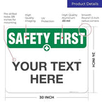 Custom Safety First Sign, OSHA Sign, 24x30 Inches, Rust Free .063 Aluminum - Image 3
