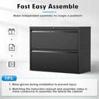 Pataku Lateral File Cabinet, 2 Drawer File Cabinet - Image 9