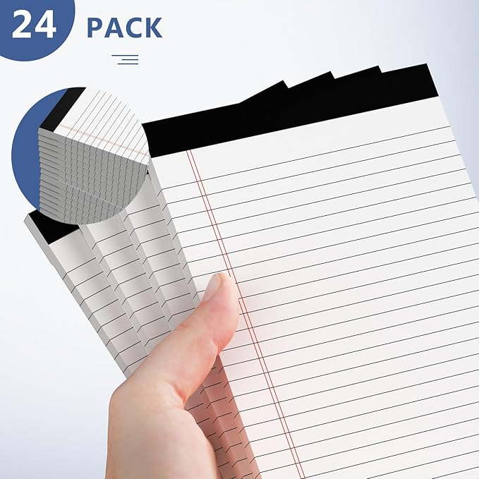 24 Pack of Legal Pad Writing Pads 5" x 8" Notepad 80gsm Recycled Paper Small - Image 5