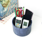 Hennaja Round Leather Art Supply Organizer, Remote Control Holder, 360 Degree - Image 6