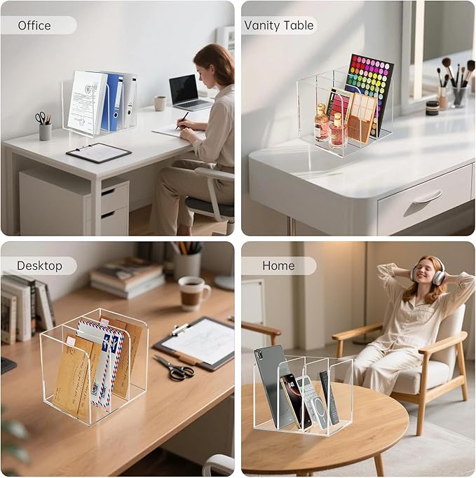 POCFOINY Acrylic Desk Organizer Book Organizer, Magazine File Holder, Vertical - Image 7