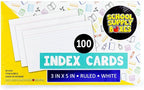 School Supply Boxes | 3x5 White Index Cards | 10 Pack | Lined in Front by SchoolSupplyBoxes