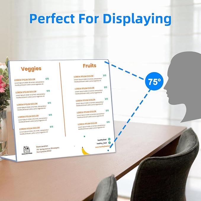 6 Pack L Shape Slanted Back 11x8.5 Plastic Sign Holders - Image 6