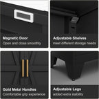qinptwut 61" metal storage cabinet, 4-tier kitchen pantry, close-up detail