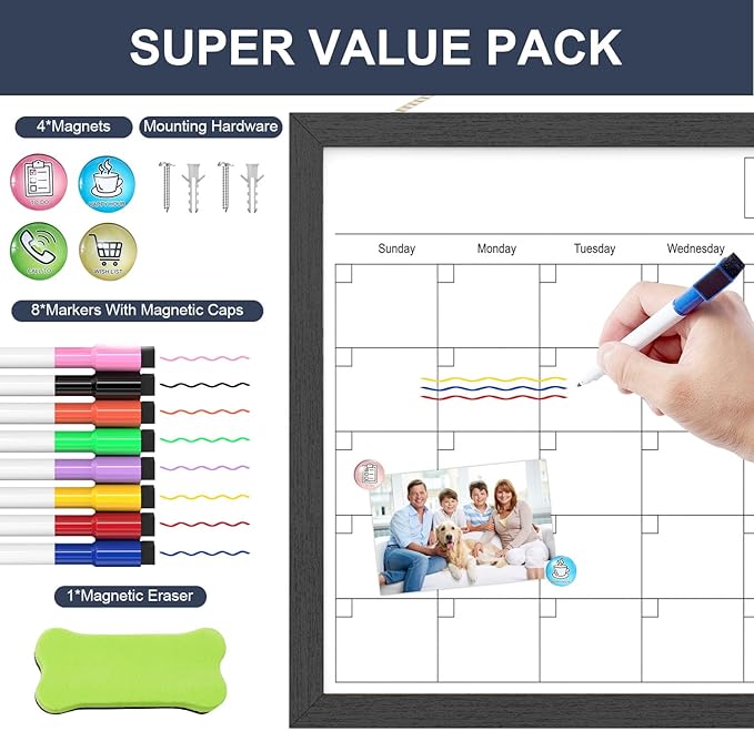 Dry Erase Calendar for Wall, 17x13 Inches Calendar Whiteboard for Wall - Image 5