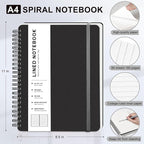 Lined Spiral Journal Notebook, A4 Spiral Notebook, 8.5''×11'' 100GSM Thick - Image 2