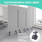 Soundproof Room Divider with Wheels, 66in Office Dividers - Image 4