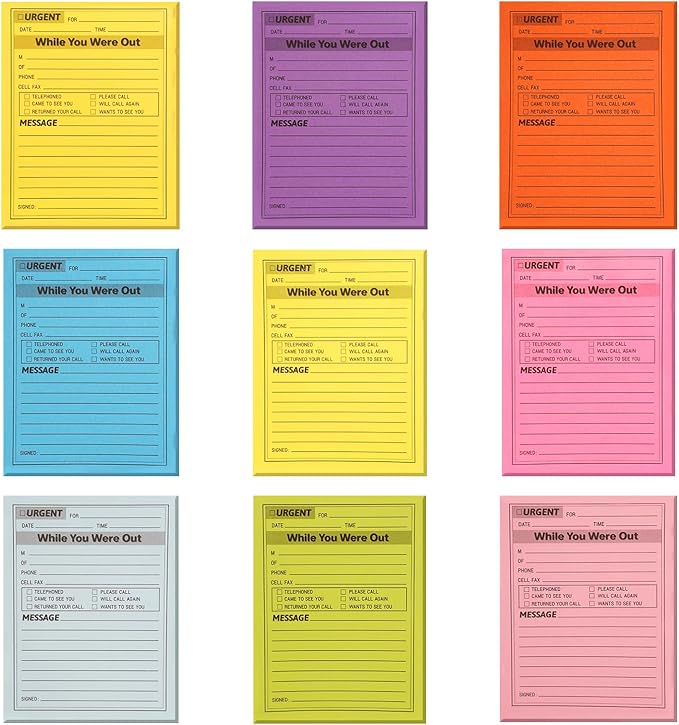 9 Pieces Phone Message Pads for Office, Big Sticky Notes for Wall, Urgent While by Unknown