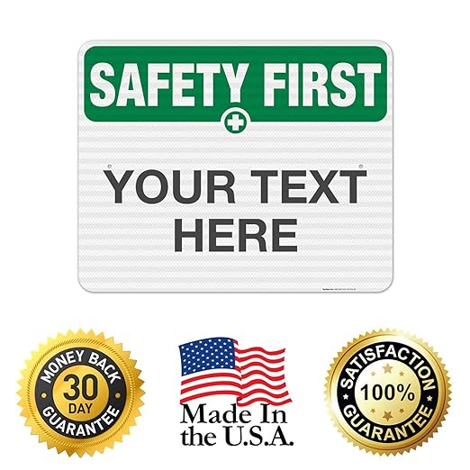 Custom Safety First Sign, OSHA Sign, 24x30 Inches, 3M EGP Reflective .080 - Image 8