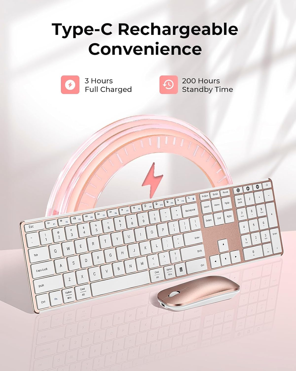 seenda SKM64-3 Wireless Bluetooth Keyboard Mouse Combo for Windows and Mac