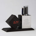 THINGS REMEMBERED Engraved Grey Digital Clock and Pen Cup Desk Organizer by ThingsRemembered