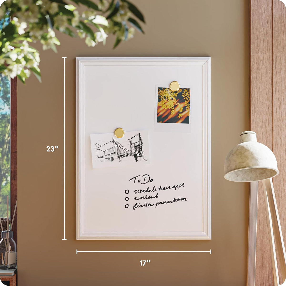 U Brands White Board, Dry Erase Boards, Wall Magnetic Whiteboard, 24" x ...