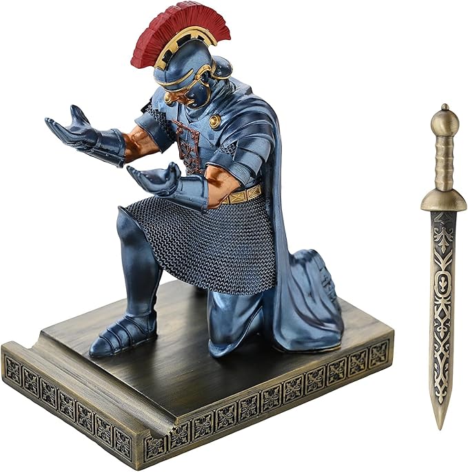 CYXStar Roman Praetorian Prefect Warrior Knight Pen Holder Desk Ornament Resin - Image 2