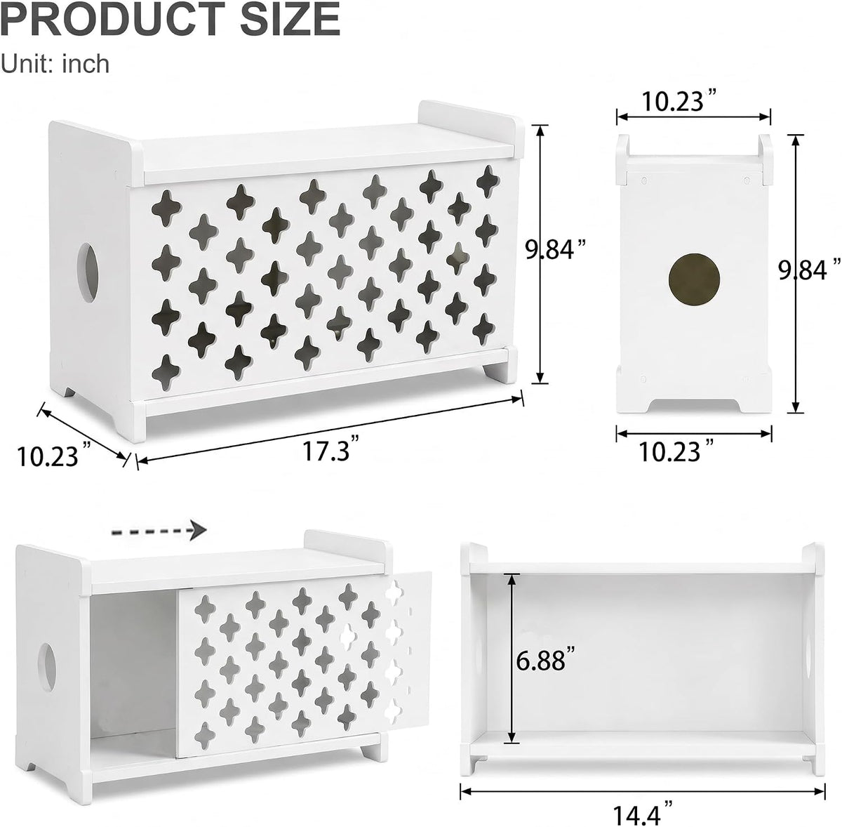 SKAGIT Wooden WiFi Router Storage Box Hider, Decorative Projector Box Hider R...