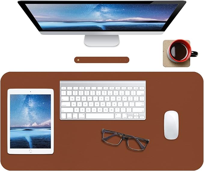 Boutilon Leather Desk Pad Protector, Non-Slip Mouse Pad, Laptop Desk Pad - Image 9