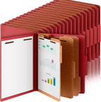 Skyygemm 36 Pcs Classification Folders Letter Size, 3 Divider Pressboard File