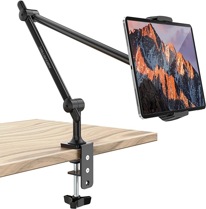 AboveTEK Tablet Stand Holder for Desk & Bed, Aluminum iPad Holder Arm by AboveTEK