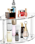 Sezanrpt 2 Tier Acrylic Corner Shelf Organizer Storage 9.5x9.5x8 Inch, by Sezanrpt