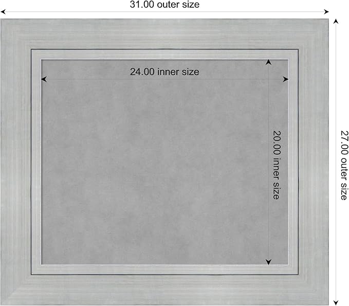 Amanti Art Silver Framed Magnetic Board 27x31 Medium Vision Board - Image 3