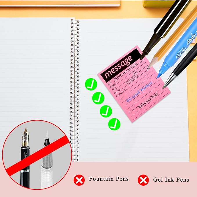 Phone Message Sticky Notes Phone Memo Pads, 9 Pads Lined Sticky Notes Pads - Image 5
