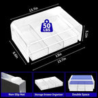 OPNICE Acrylic Clear Desk Organizers and Accessories, 2-Tier Computer Monitor - Image 7
