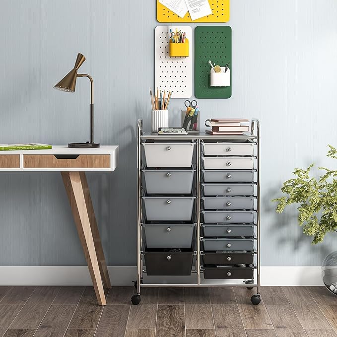 LDAILY 15 Drawer Rolling Storage Cart, Rolling Cart - Image 8