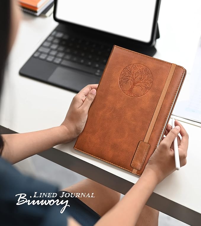 Biuwory Lined Journal Notebook for Women Men, 256 Pages A5 Hardcover Leather - Image 7
