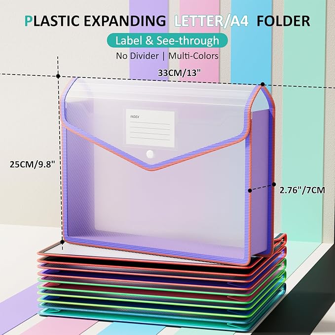 ThinkTex Plastic Expanding File Folder, Transparent envelopes - Image 2