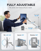 HUANUO Single Monitor Mount, 13 to 32 Inch Gas Spring Monitor Arm, Adjustable - Image 4