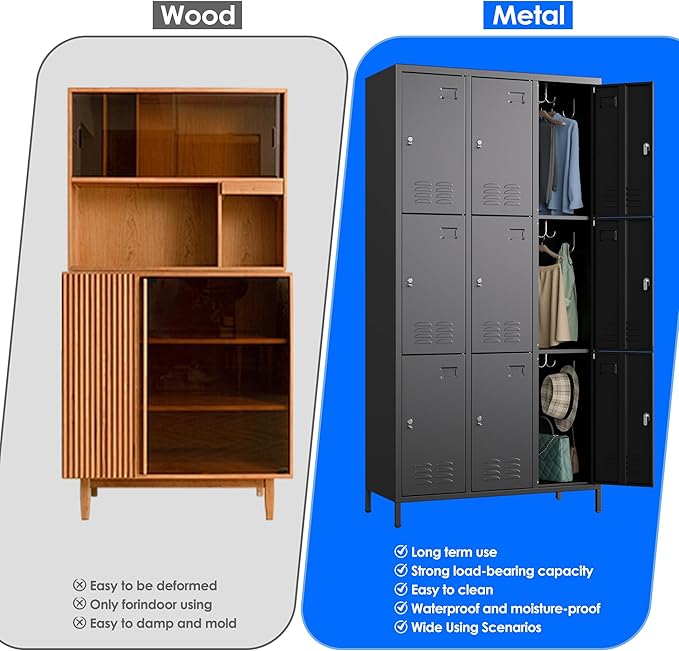 SUPEER 9 Doors Metal Lockers for Employees - Image 6