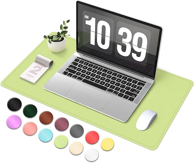 Leather & Suede Desk Pad Protector, Non-Slip Large Mouse Pad, Waterproof Desk by BLESWIN