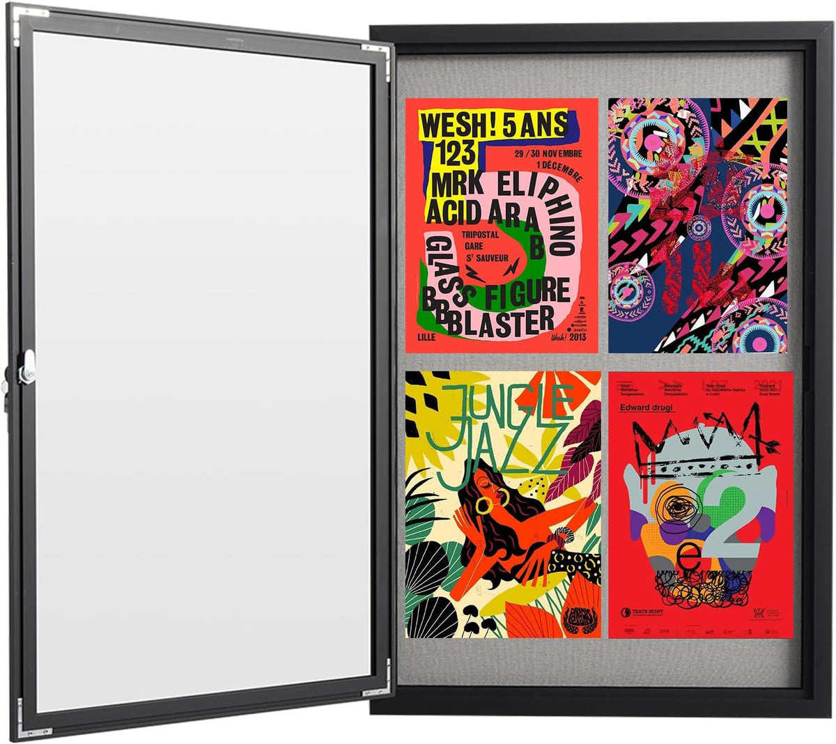 36×24 Inch Lockable Enclosed Bulletin Board, Weather-Resistant Outdoor