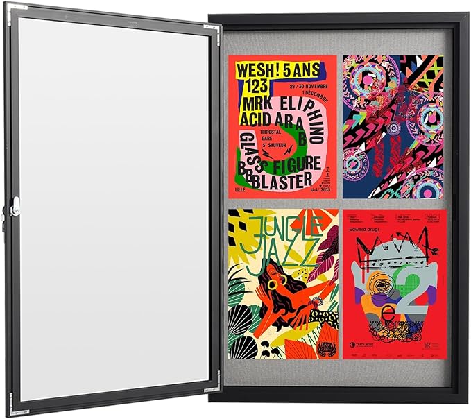 36×24 Inch Lockable Enclosed Bulletin Board, Weather-Resistant Outdoor by Unknown