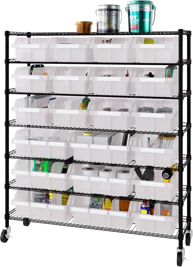 Seville Classics Heavy Duty NSF Bin Rack Solid Steel Wire Shelving Storage Unit by SevilleClassics