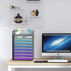 Samstar 9 Tier Desk Organizer, Mesh Paper Letter Tray File Rack Shelves Paper - Image 4