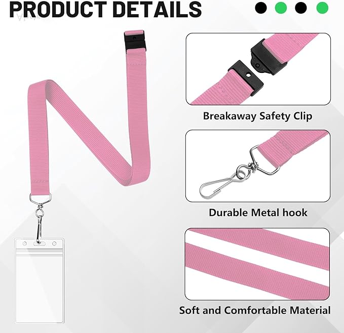 24-Pack Pink Breakaway Lanyards - Image 4