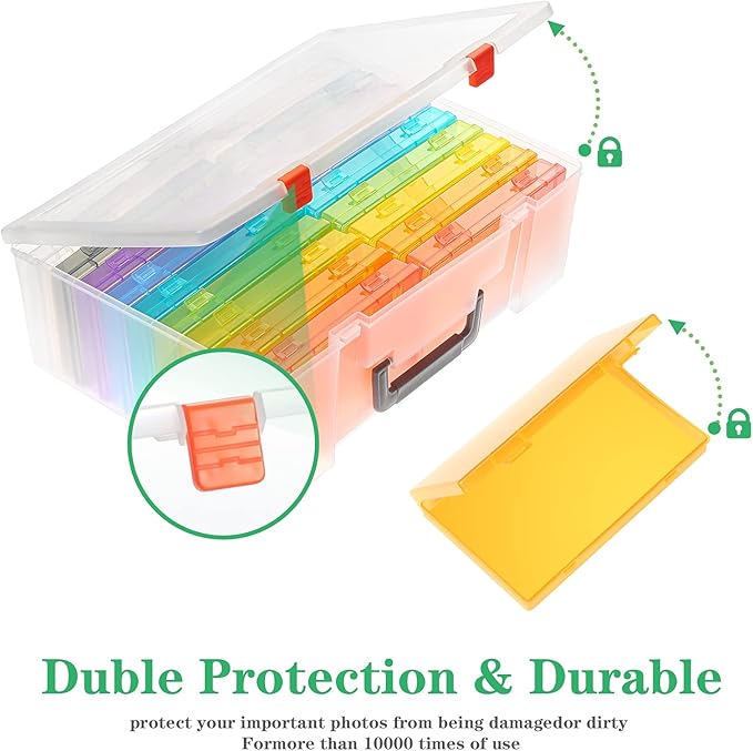 Photo Storage Box 4x6, 18 Inner Photo Case Large Photo Organizer Acid-Free - Image 4