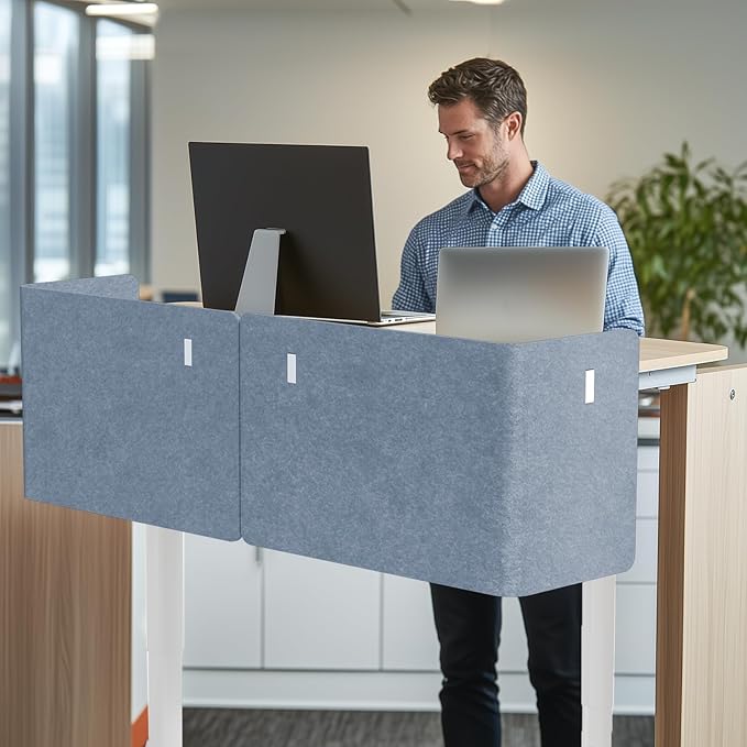 ERGO COLLECT Desk Privacy Panel, 2-in-1 Adjustable Acoustic Desktop Partition - Image 2