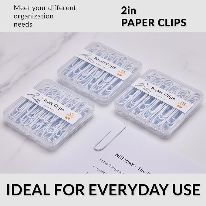 NEEWAY Colorful Large Paper Clips, 2 Inch Jumbo Paper Clips, 3 Pack of 50 - Image 6